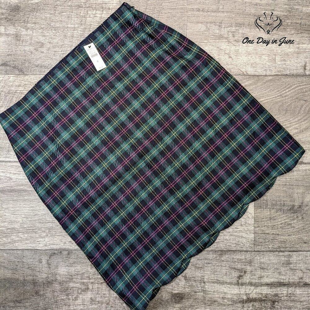 Talbots Plaid Knee Length Skirt Size 8